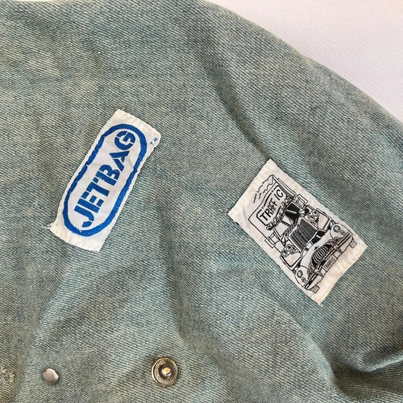 Vintage Holiday Fair Faded Blue Jean Denim Hobo Crossbody Jetbag - Picture 7 of 12